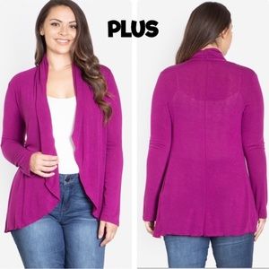 Plus Magenta Cardigan